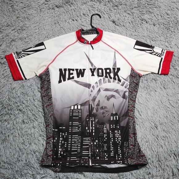 Canari Cycling Jersey Mens Large New York City Statue of Liberty Empire State - Picture 1 of 12